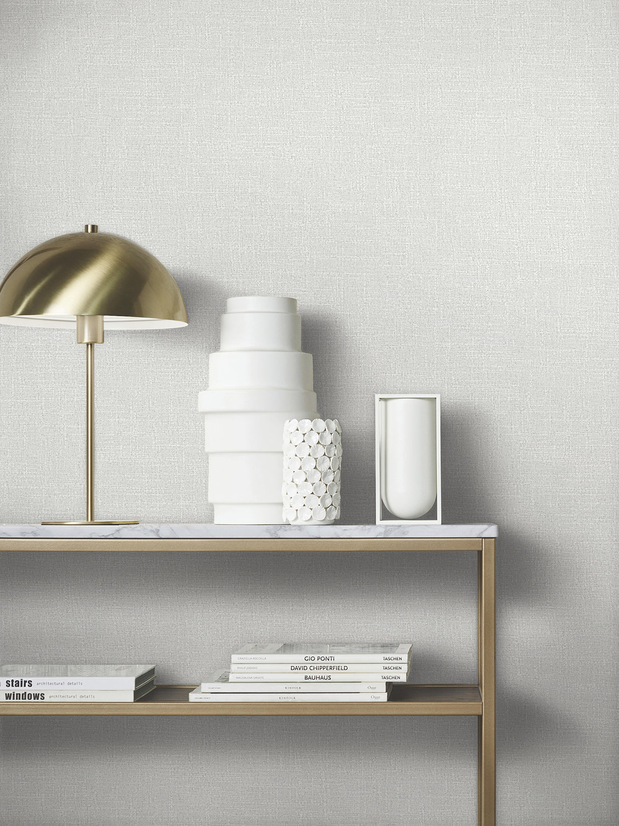 Highland Tweed Light Grey by Antonina Vella Faux Fabric Wallpaper – York Designer Series MA34912