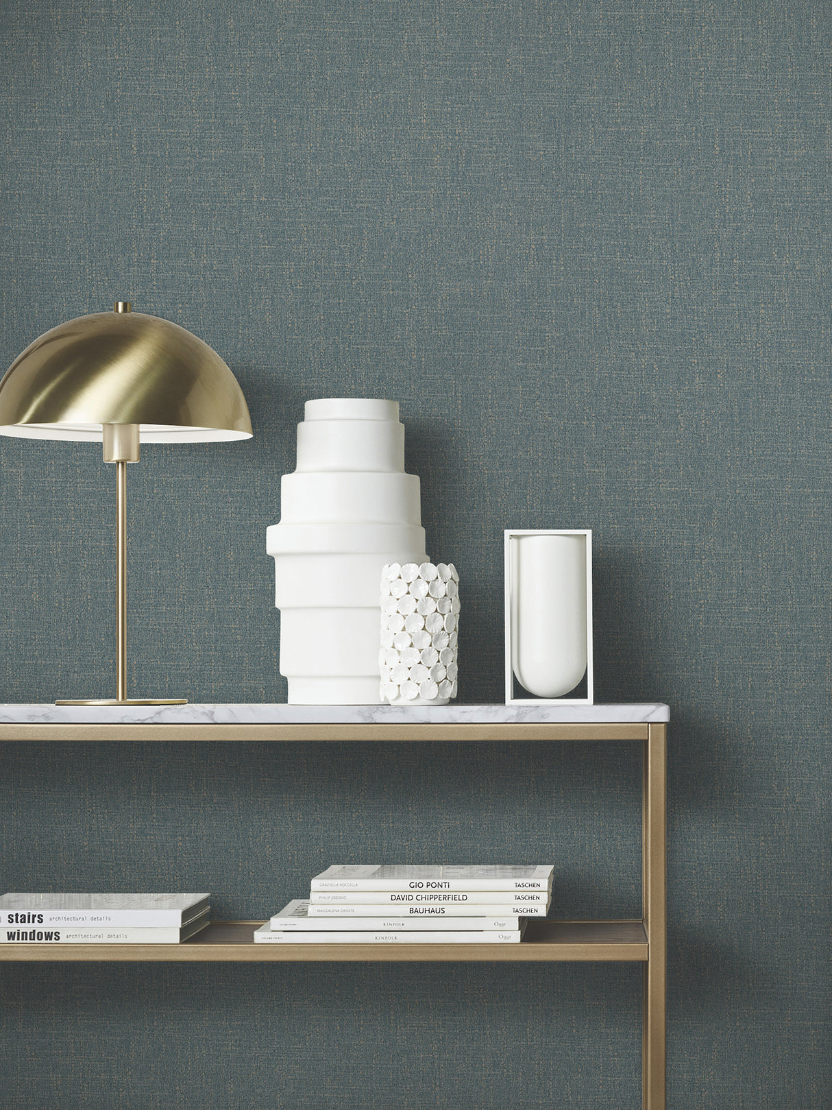 Highland Tweed Dark Blue by Antonina Vella Faux Fabric Wallpaper – York Designer Series MA34917