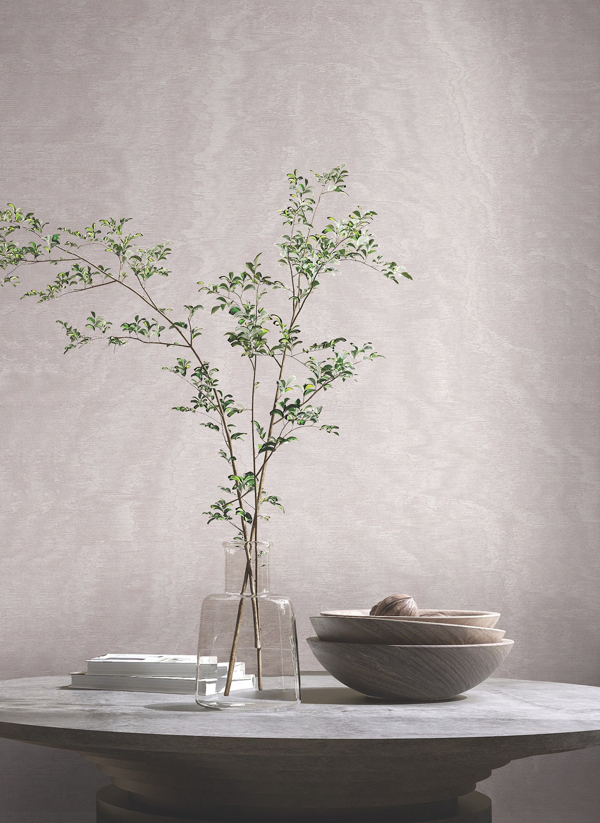 Shimmering Moire Dove by Antonina Vella Textured Vinyl Wallpaper, Unpasted, Straight Match- York Designer Series MA34920