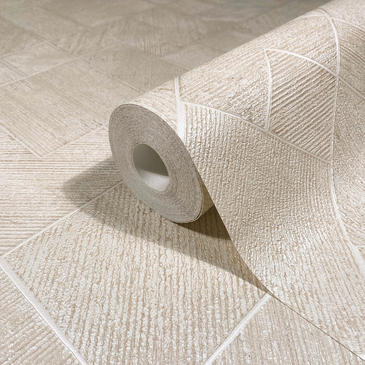 Marquetry Beige by Antonina Vella Tile Wallpaper – York Designer Series MA35509