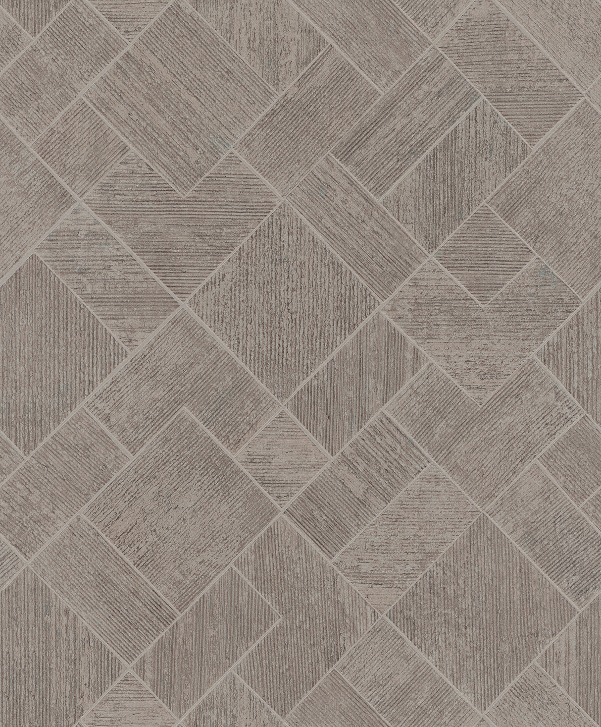 Antonina Vella Marquetry Taupe Tile Wallpaper roll and pattern, SKU MA35511