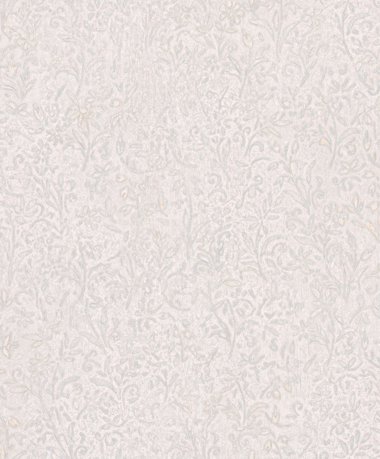 Sculpted Floral Aqua Relief Wallpaper by Antonina Vella