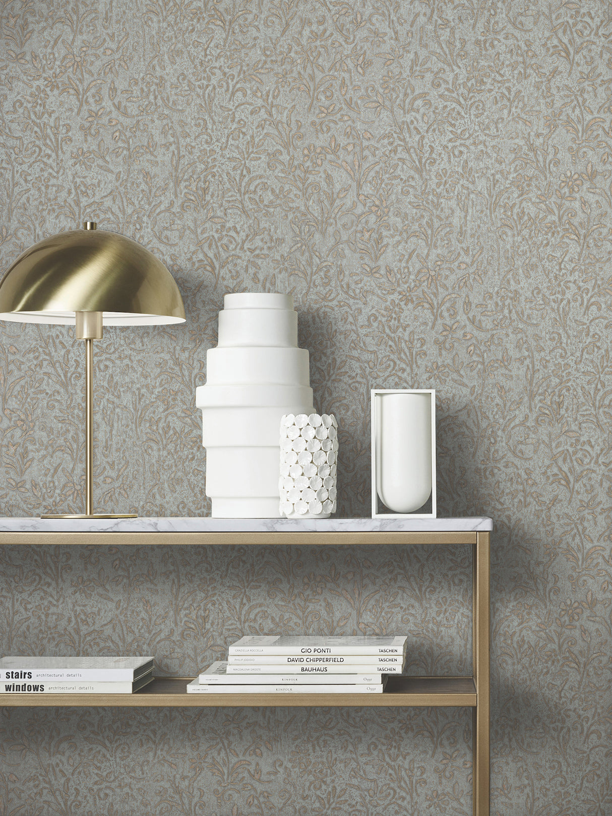Sculpted Floral Gold Relief by Antonina Vella Wallpaper – York Designer Series MA35532