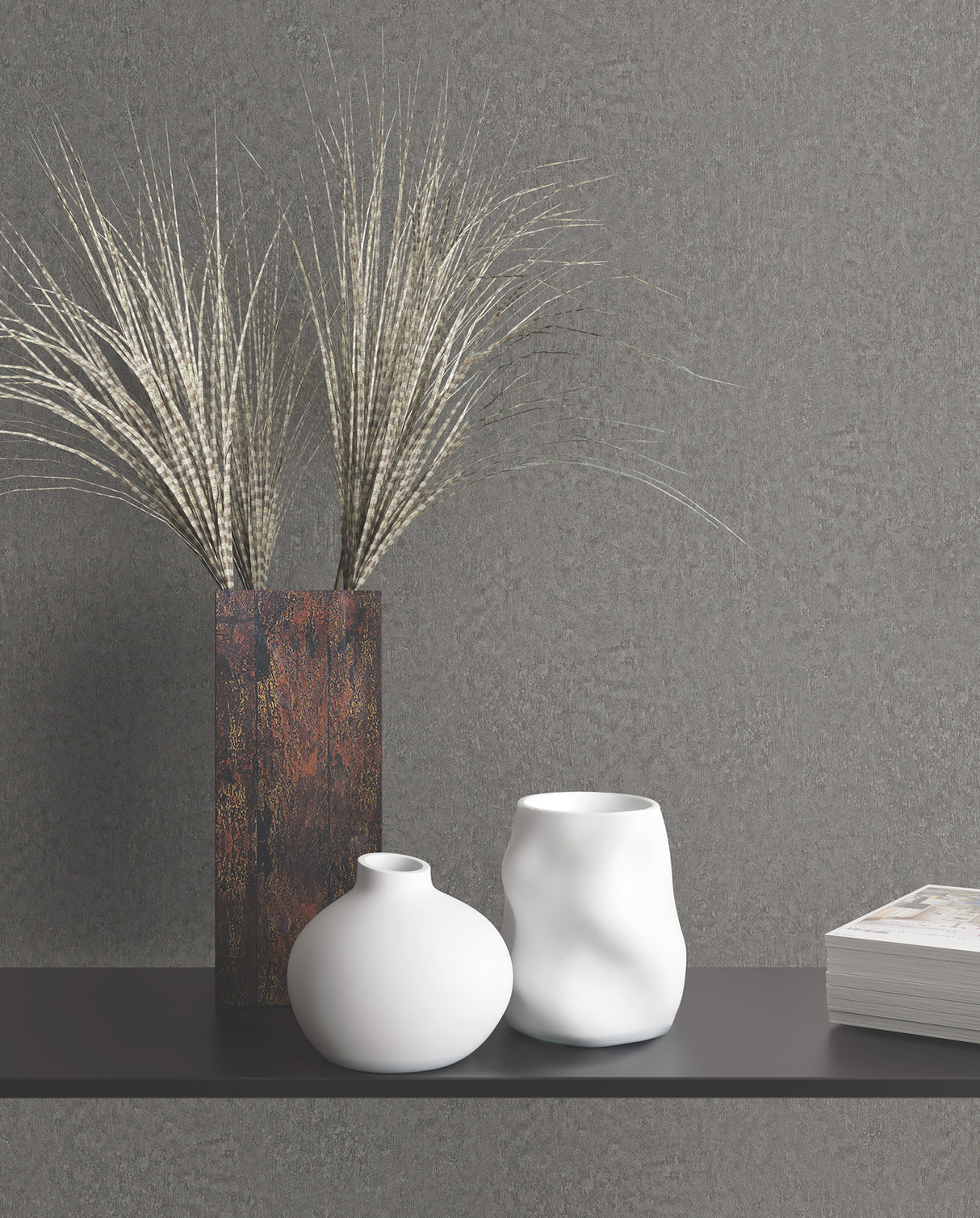 Jemma Dark Grey by Antonina Vella Distressed Wallpaper – York Designer Series MA35541