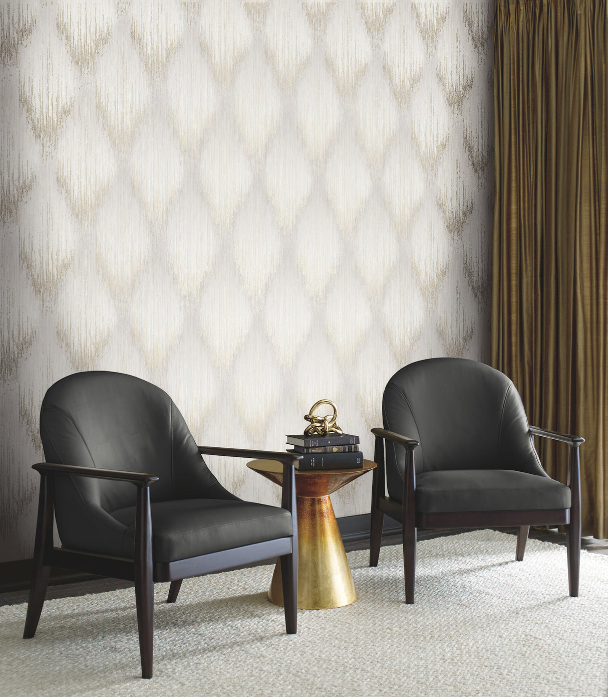 Starfall Dove by Antonina Vella Metallic Ikat Wallpaper – York Designer Series MA35801
