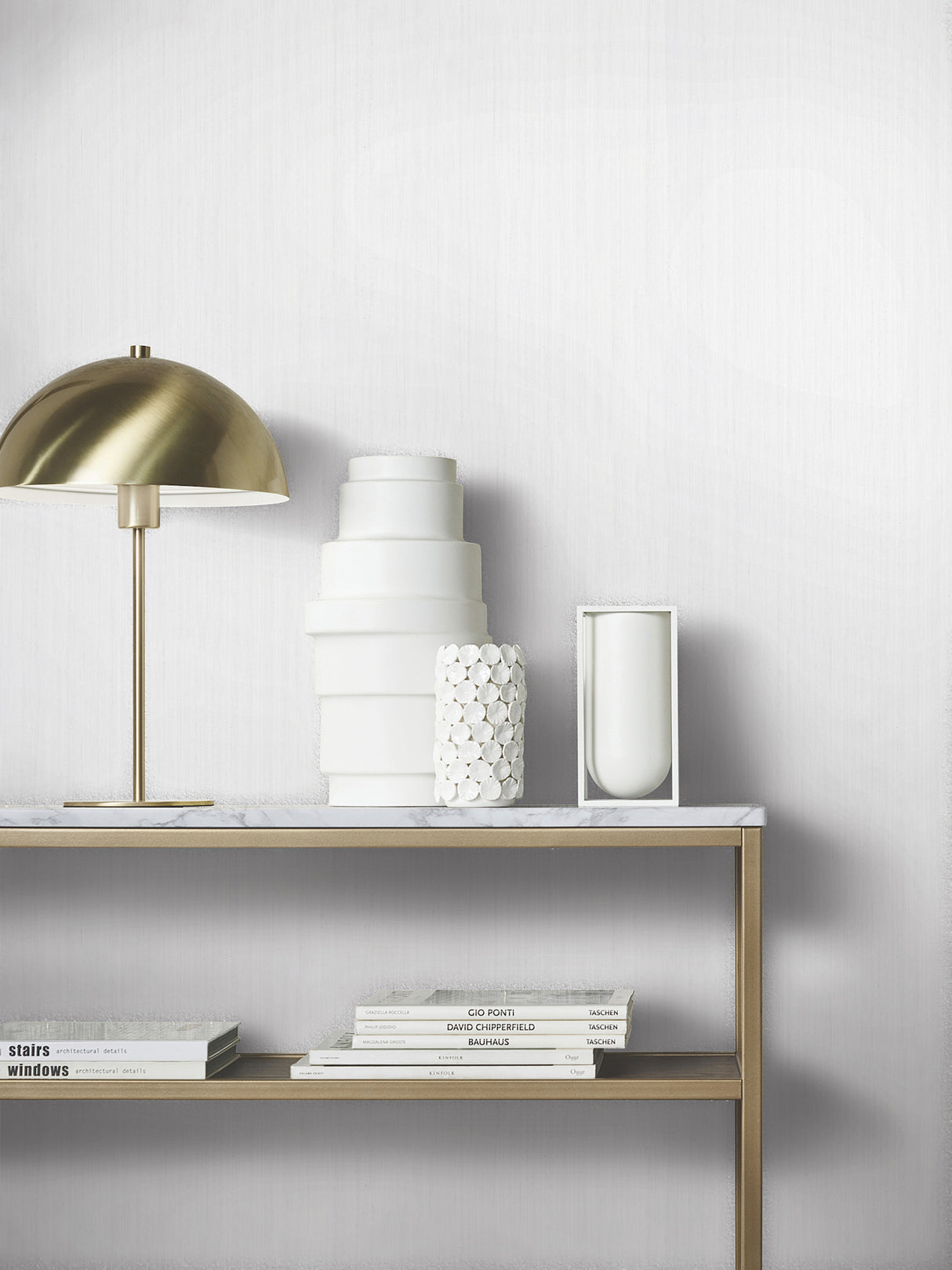 Indra White by Antonina Vella Striated Wallpaper – York Designer Series MA35829