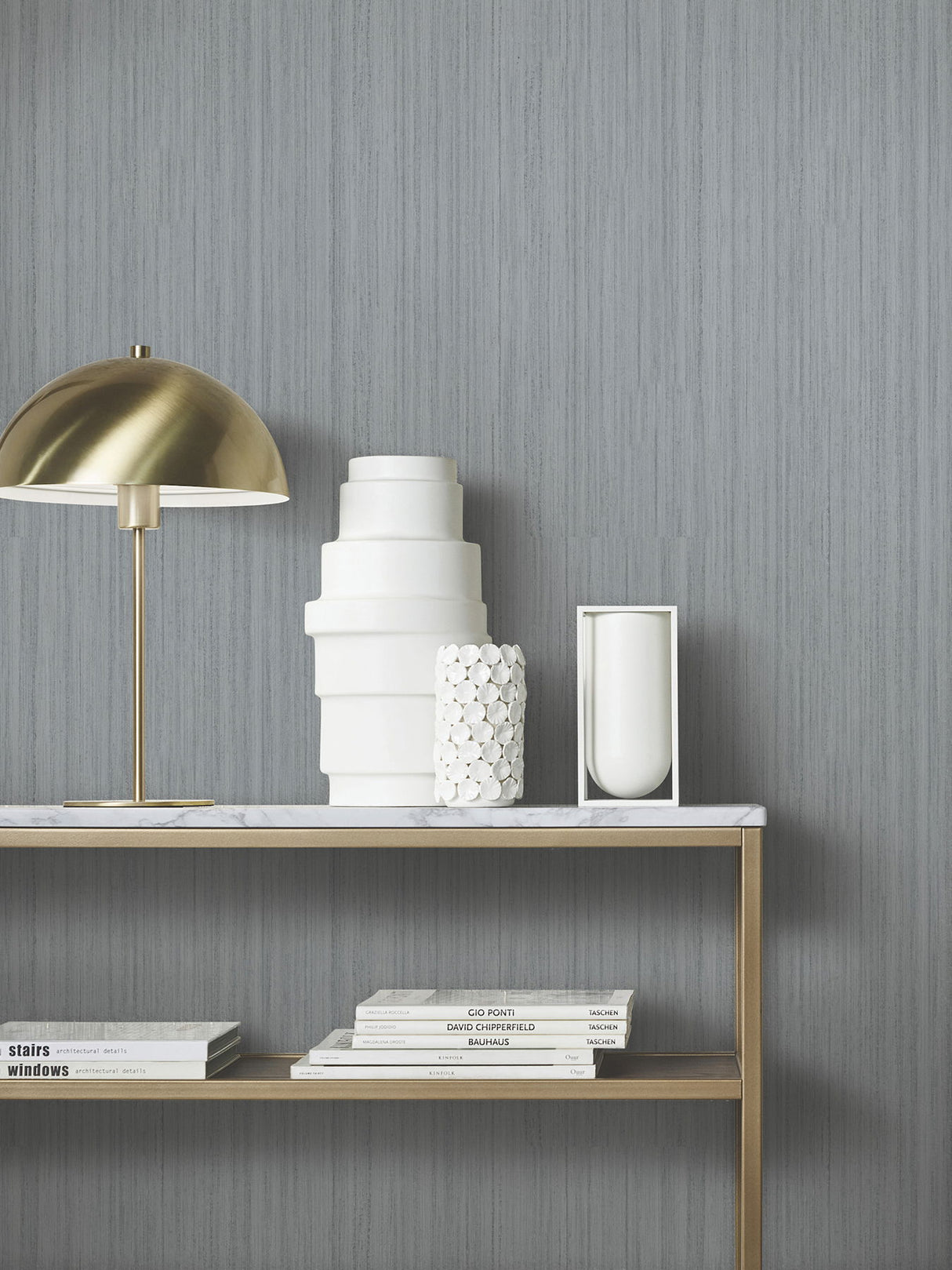 Indra Grey by Antonina Vella Striated Wallpaper- York Designer Series MA35839