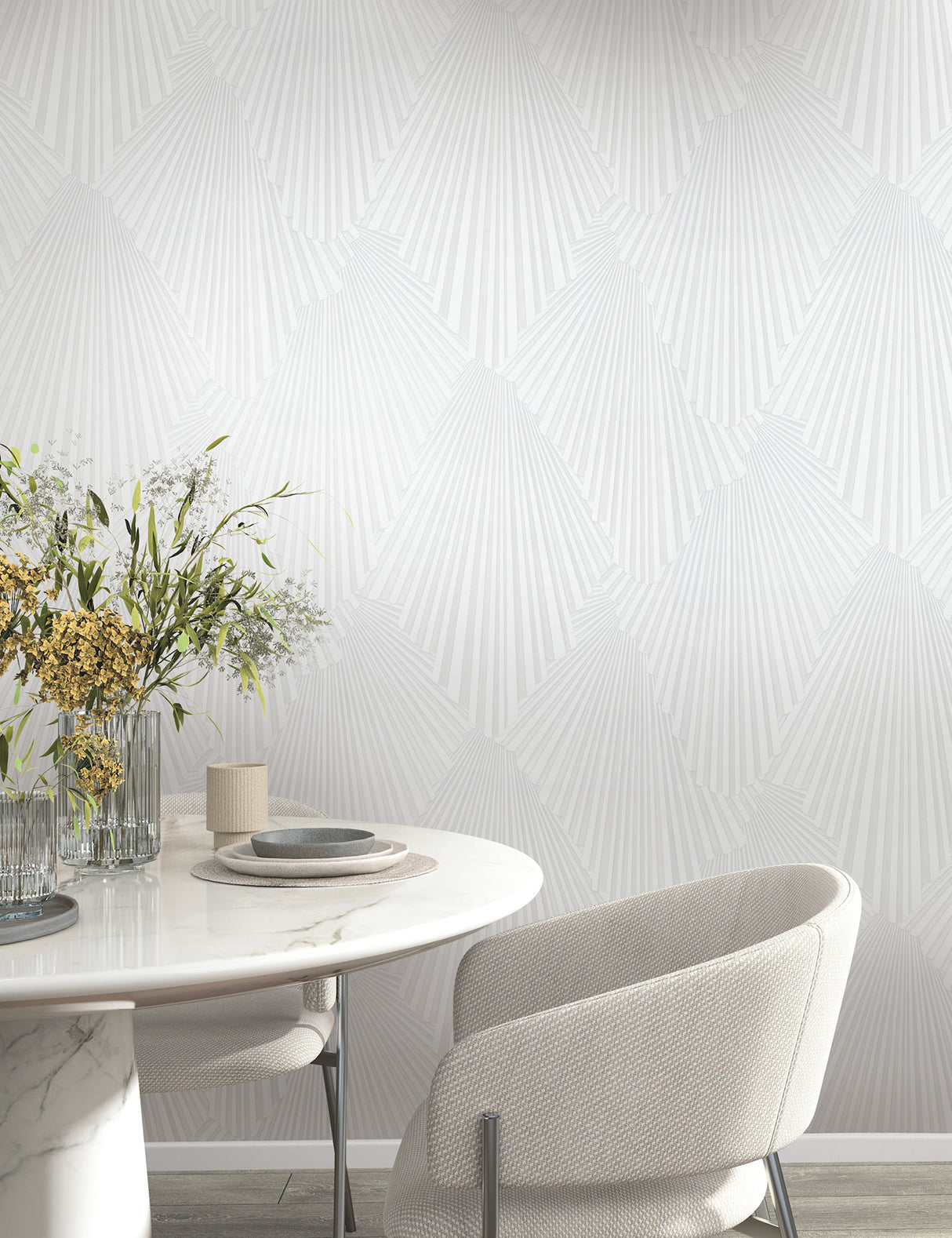 Lumiere White by Antonina Vella Deco Geo Wallpaper- York Designer Series MA35845