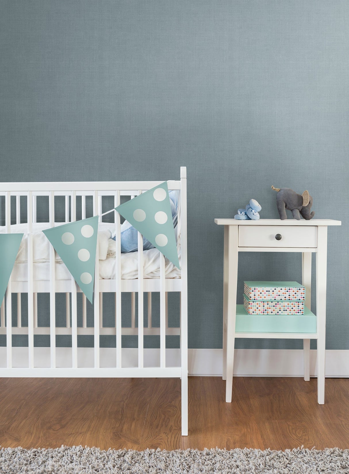 Vava Blalera Blue by York Wallcoverings Linen Look Non Woven Wallpaper – York Wallcoverings MB16028
