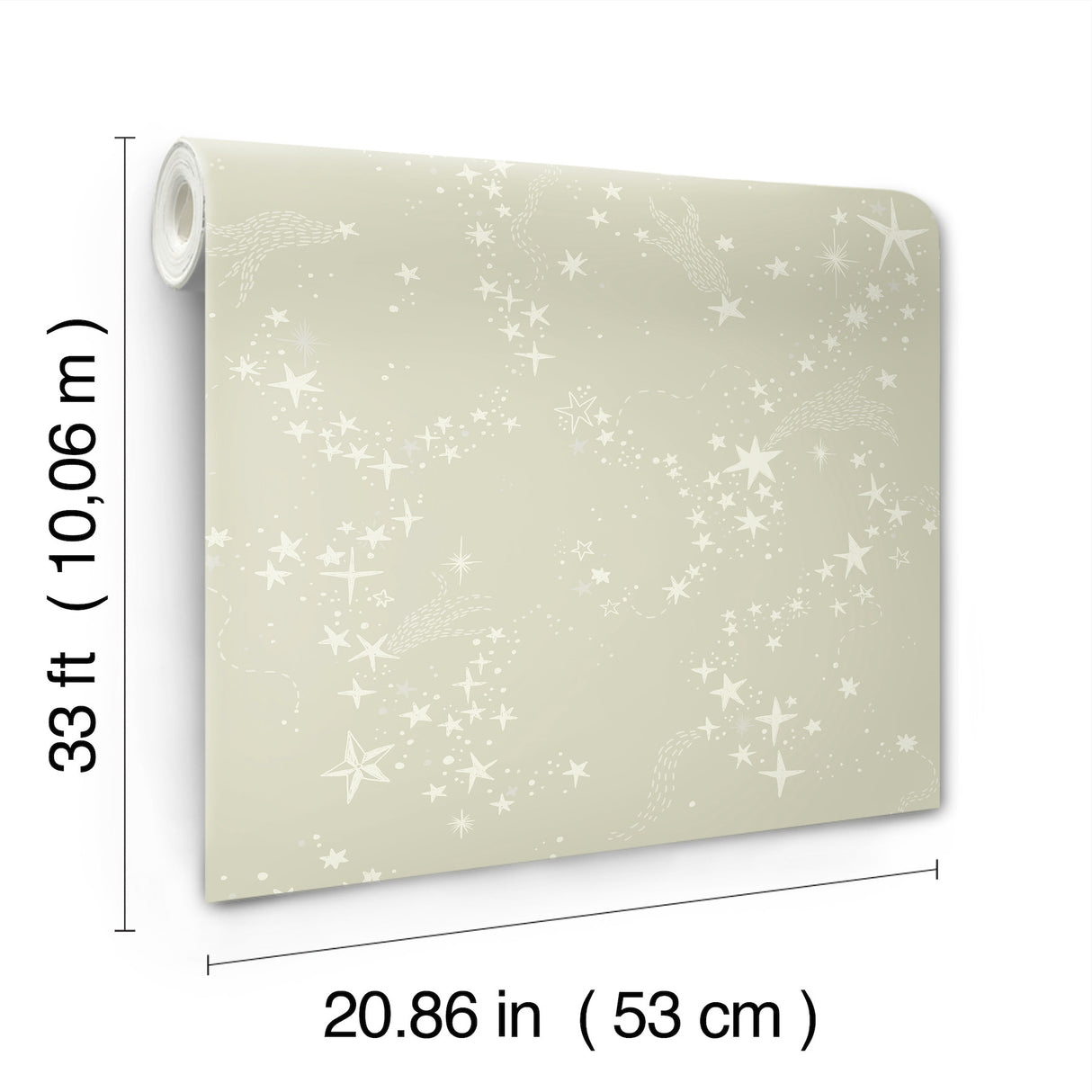 Stjarnhimmel Light Green by York Wallcoverings Whimsical Starry Night Non Woven Wallpaper – York Wallcoverings MB29021