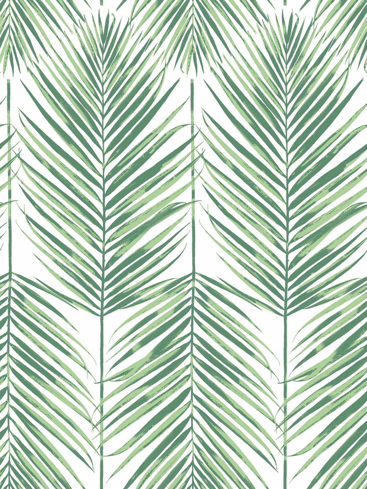 Green palm leaf pattern wallpaper