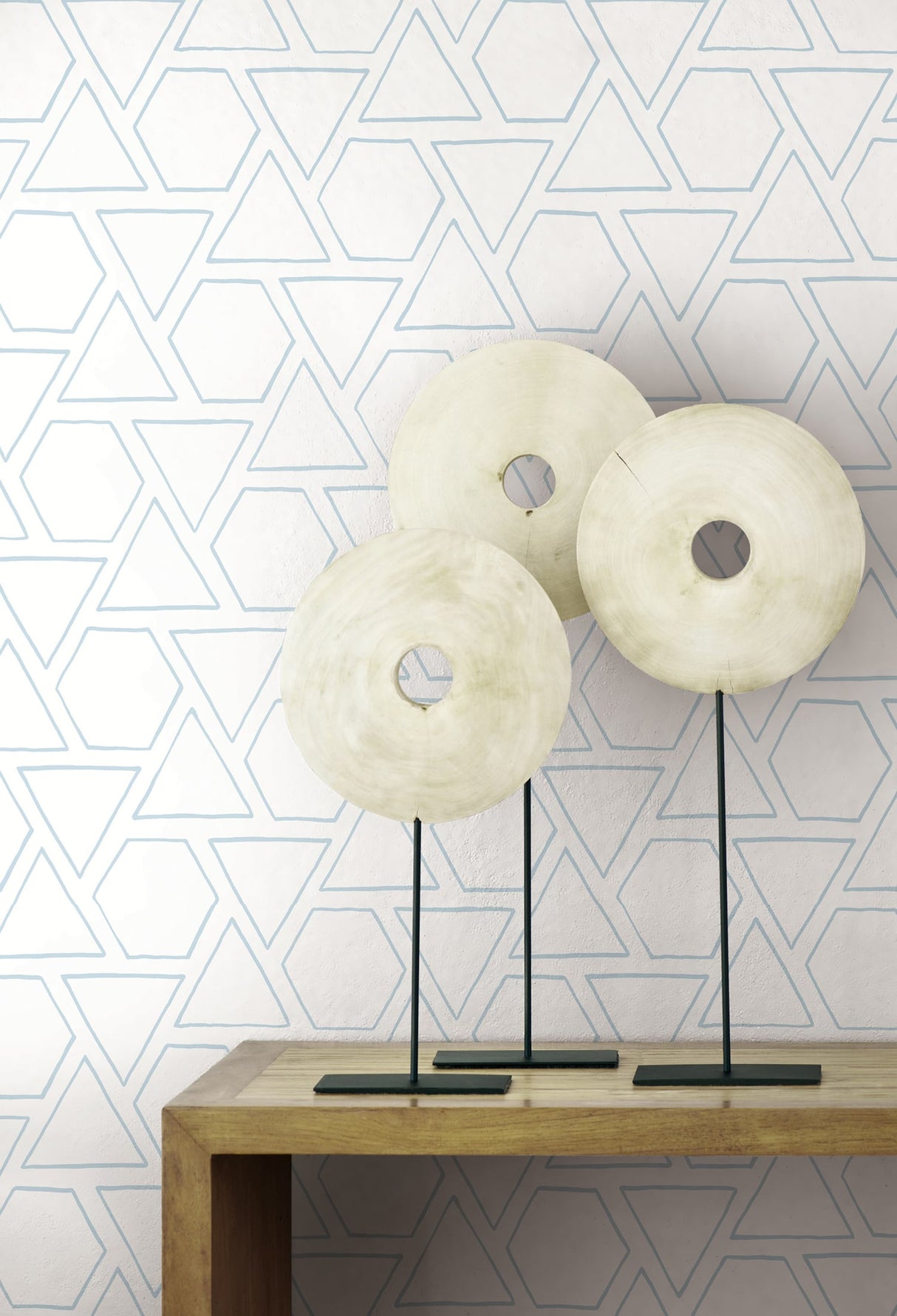 Sun Shapes Blue Oasis by Beach House Geometric Wallpaper – Seabrook Designs MB30102