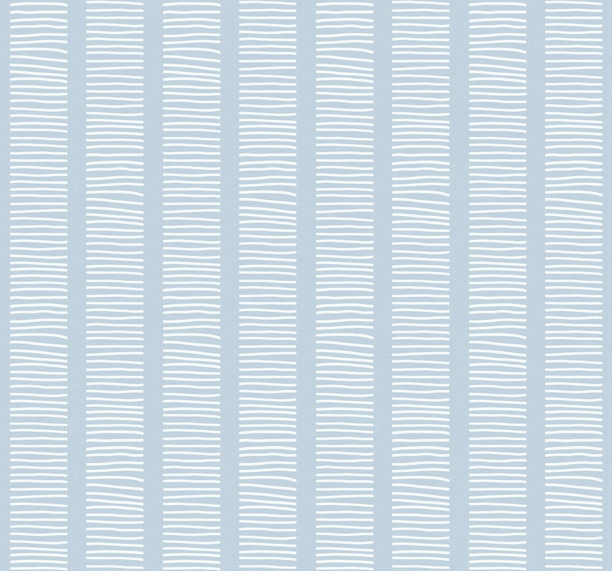 Coastline wallpaper in Blue Oasis with hand-drawn vertical stripe pattern and matte finish