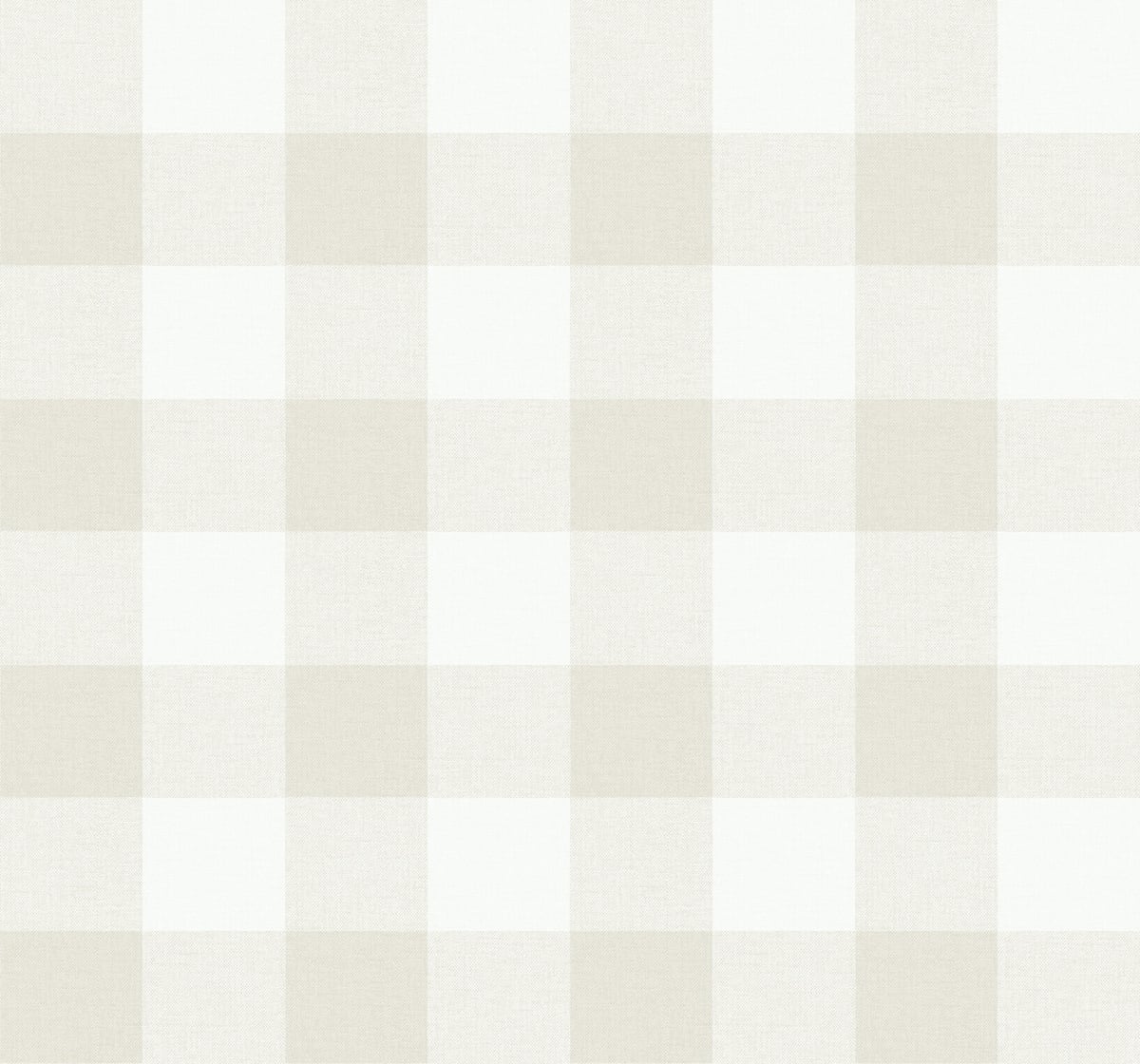 Sand dune beige and off-white picnic plaid wallpaper pattern with a soft matte look.