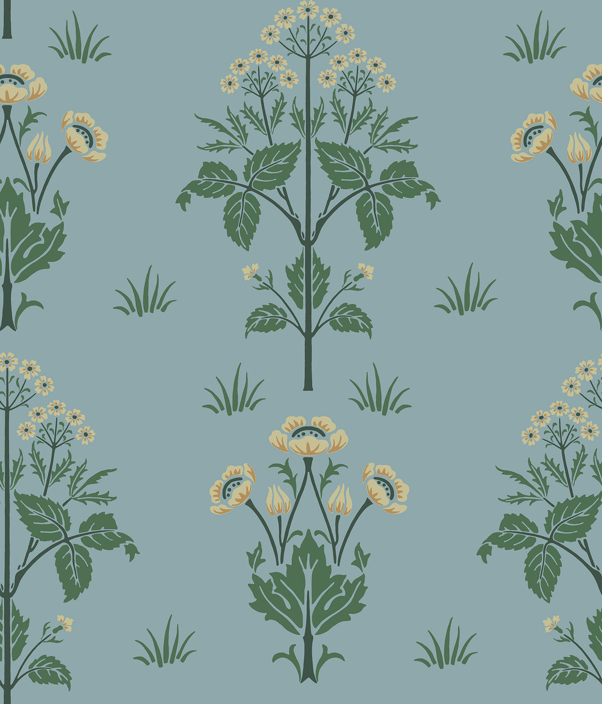 Meadow Sweet Woad and Forest Peel and Stick Wallpaper by WallPops Morris and Co. - MCS6604