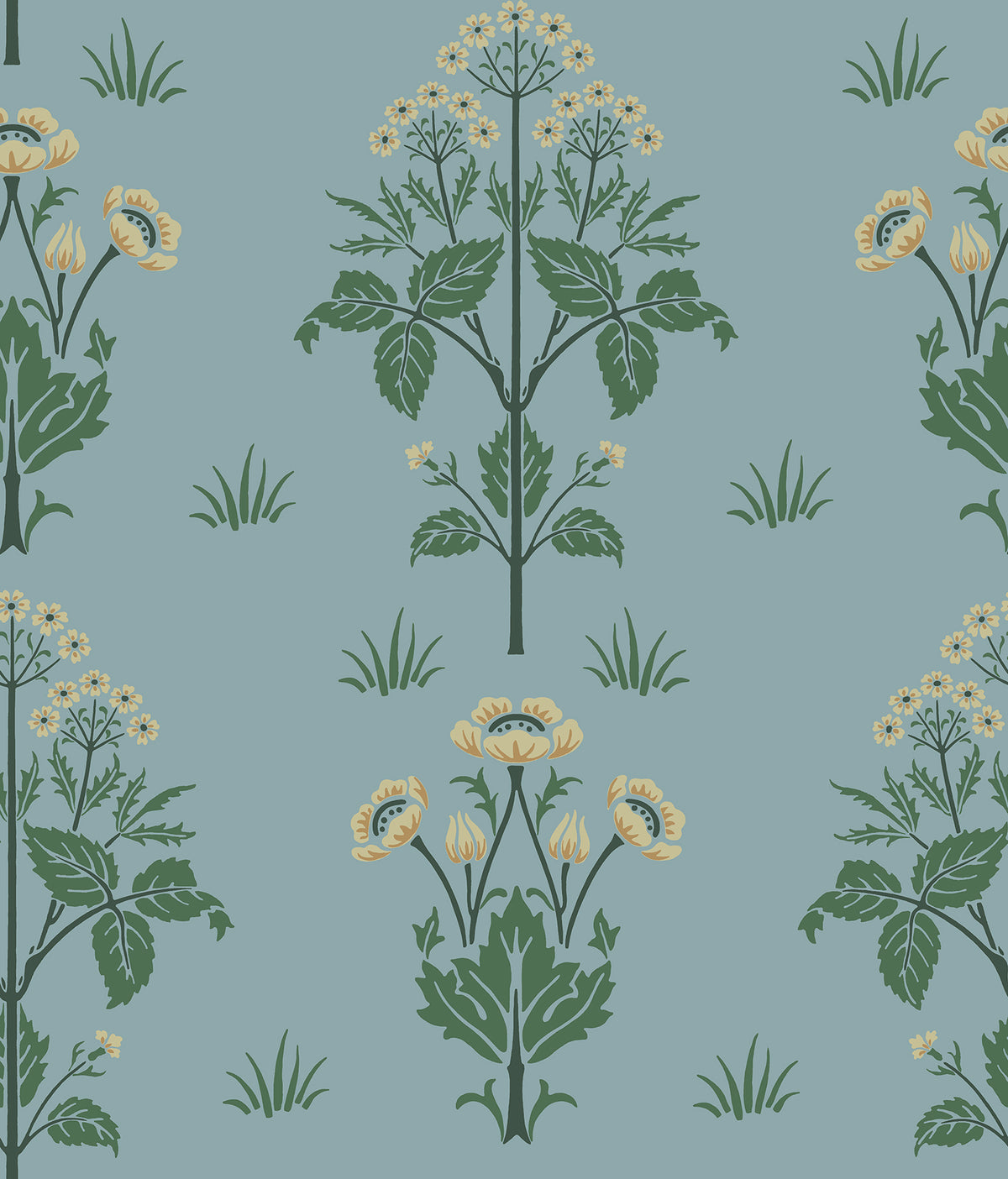 Meadow Sweet Woad and Forest Peel and Stick Wallpaper by WallPops Morris and Co. - MCS6604