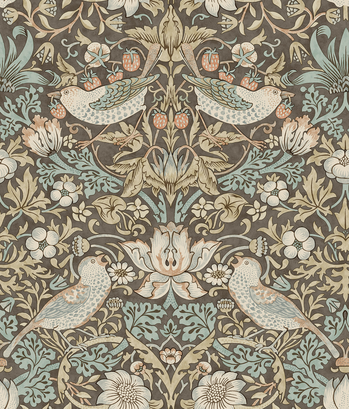 Strawberry Thief Mole Peel and Stick Wallpaper by WallPops x Morris and Co. - MCS6616