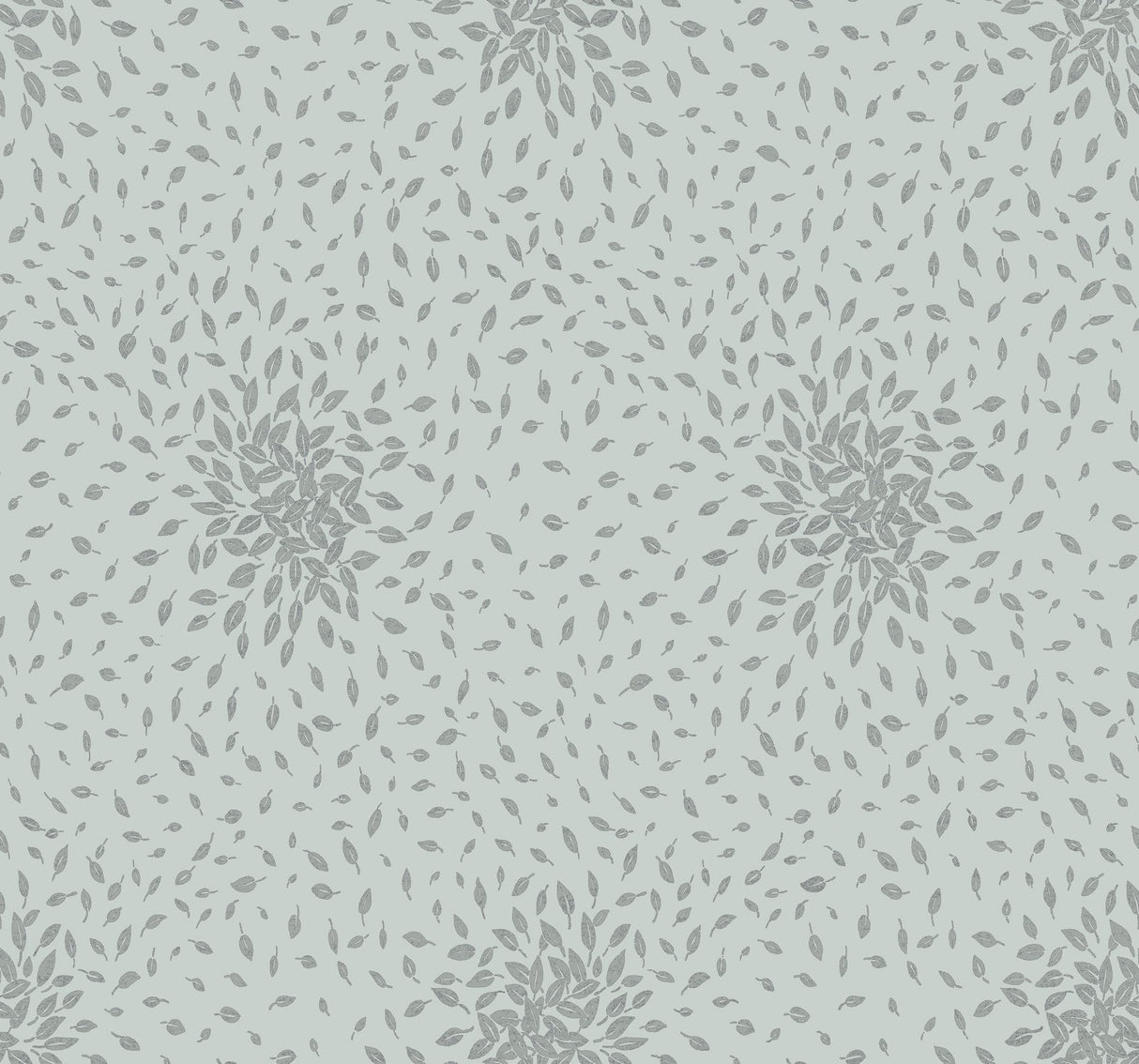 Petite Leaves Spa & Silver Wallpaper with Metallic Botanical Leaf Motif - York MD7101