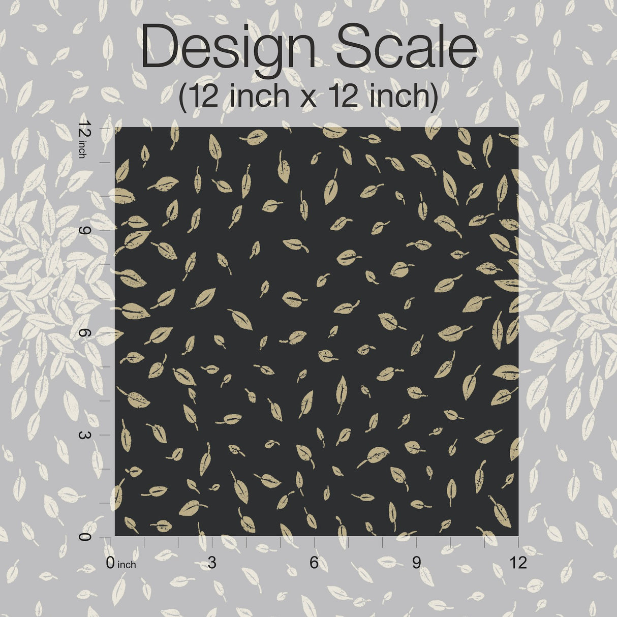 Petite Leaves Black & Gold Metallic Botanical Wallpaper - York MD7102