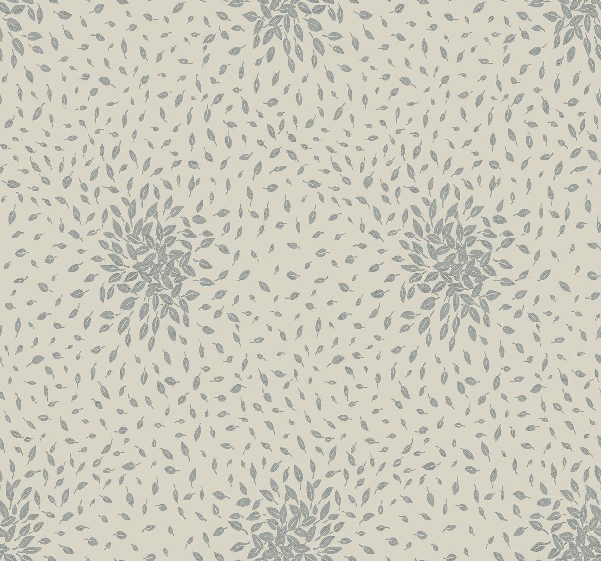 Petite Leaves Beige & Silver Wallpaper with Metallic Botanical Leaf Motif - York MD7105