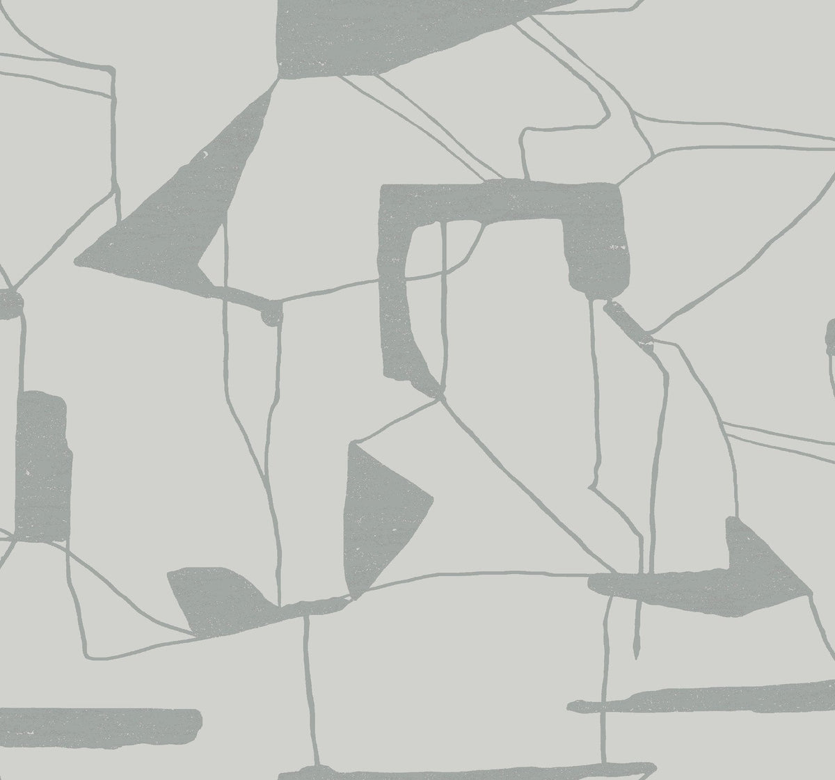 Abstract Geo Fog & Silver Wallpaper with Metallic Geometric Pattern - York MD7111SAM
