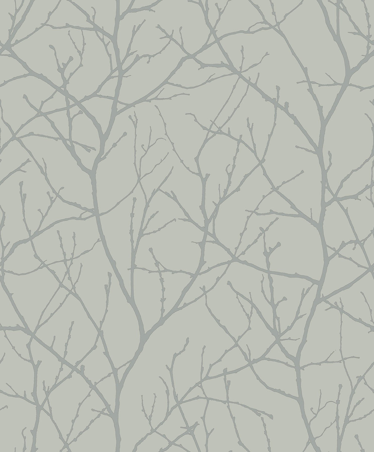 Trees Silhouette Eucalyptus & Silver Metallic Botanical Non Woven Wallpaper - York MD7124
