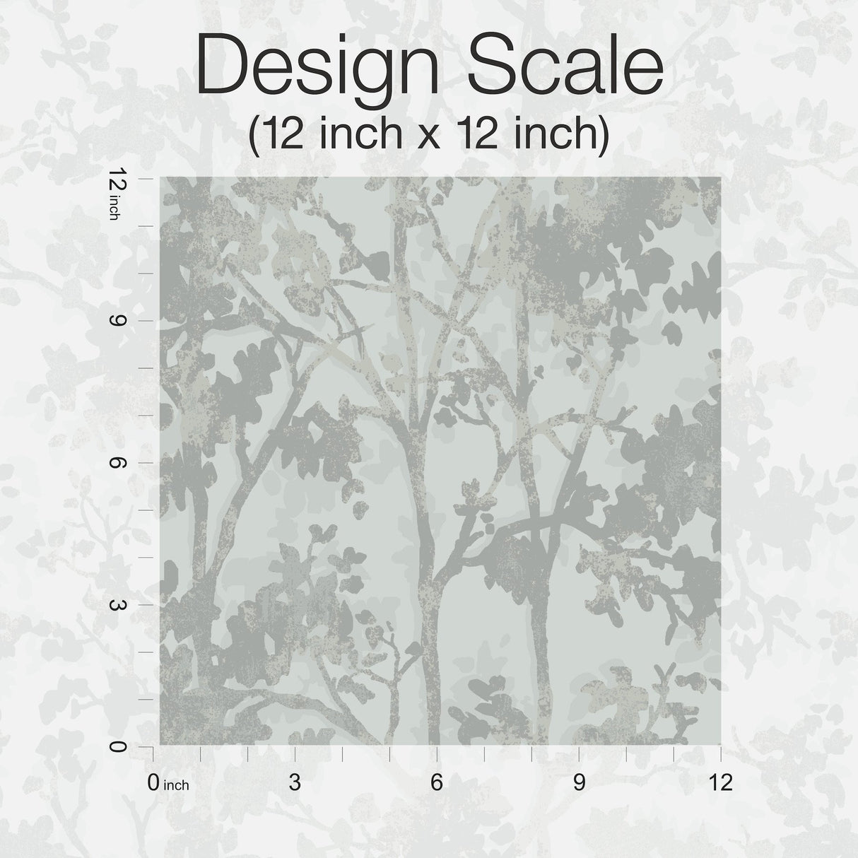 Shimmering Foliage Spa & Silver Wallpaper with Metallic Botanical Tree Motif - York MD7142