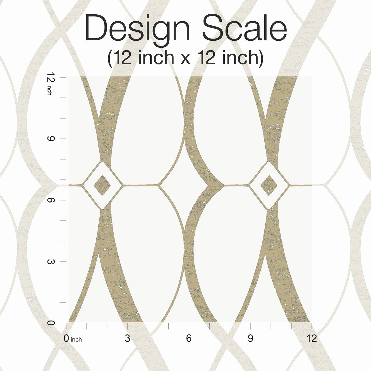 Graceful Geo Cream & Gold Wallpaper with Metallic Geometric Motif - York MD7171