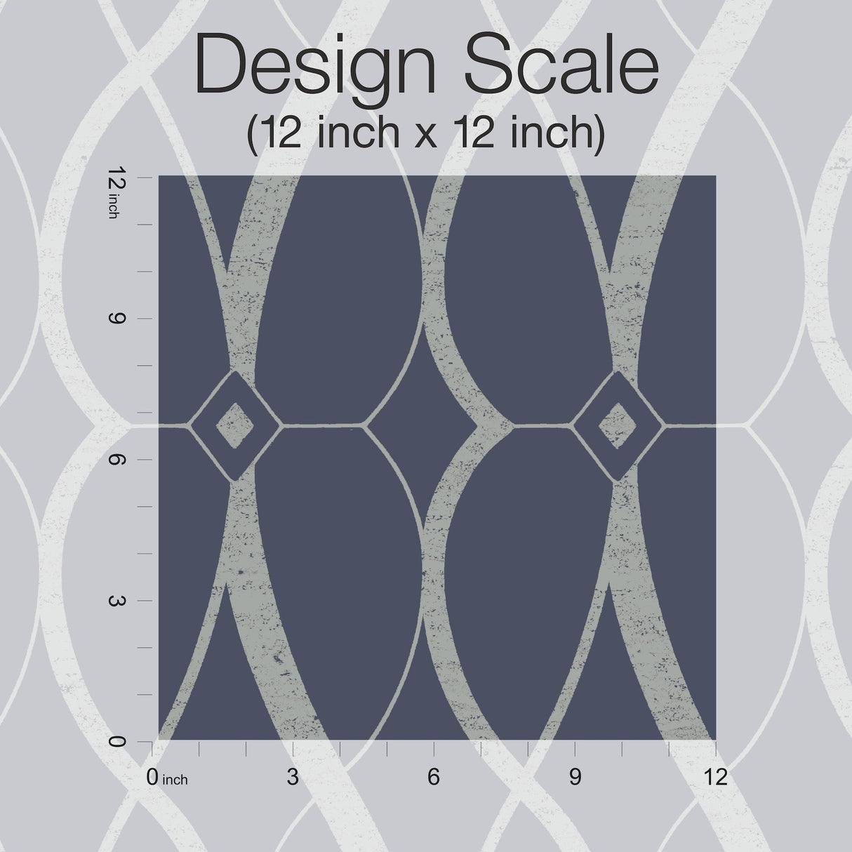 Graceful Geo Navy & Silver Wallpaper with Metallic Geometric Motif - York MD7174