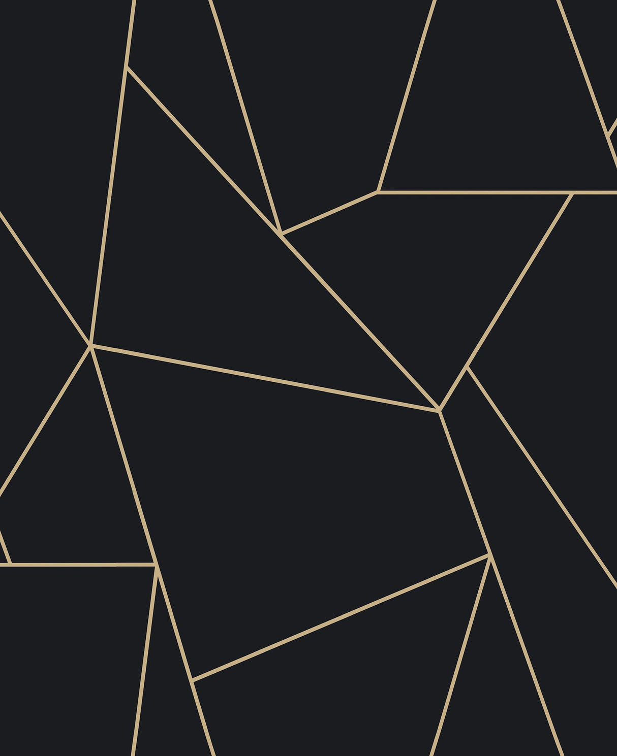 Nazca Black & Gold Wallpaper with Metallic Geometric Lines - Antonina Vella MD7181