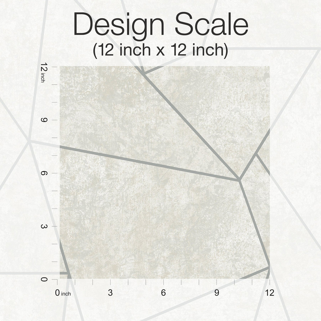 Nazca Neutral & Silver Geometric Metallic Wallpaper - York MD7183
