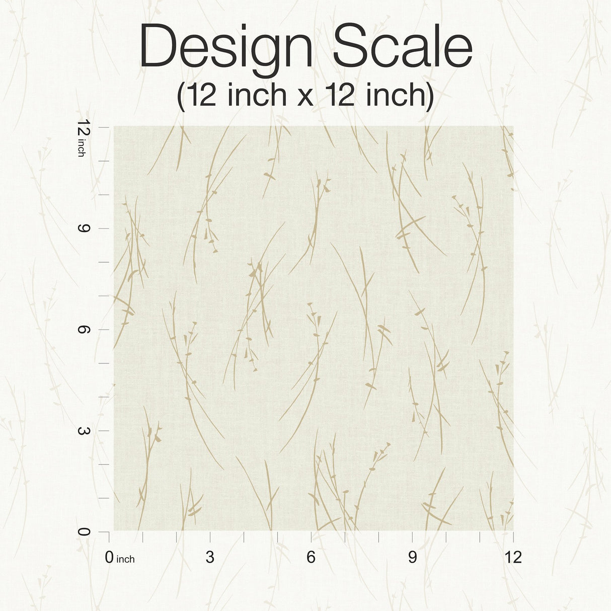 Sprigs Cream & Gold Wallpaper with Metallic Botanical Sprigs - York MD7192