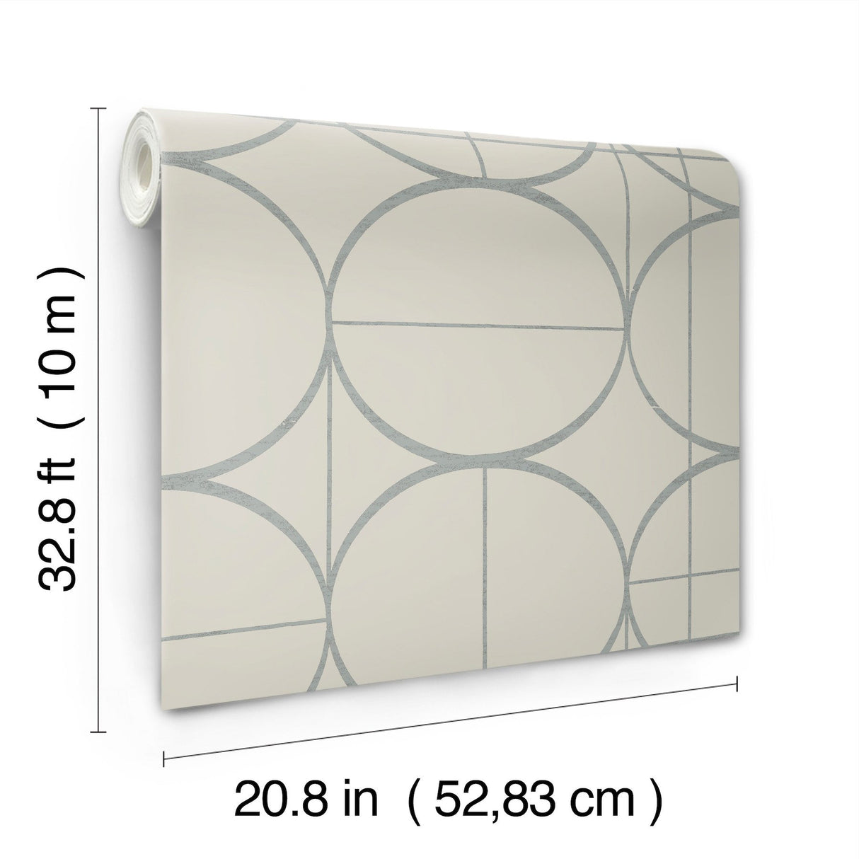 Sun Circles Taupe & Silver Geometric Metallic Non Woven Wallpaper - York MD7201
