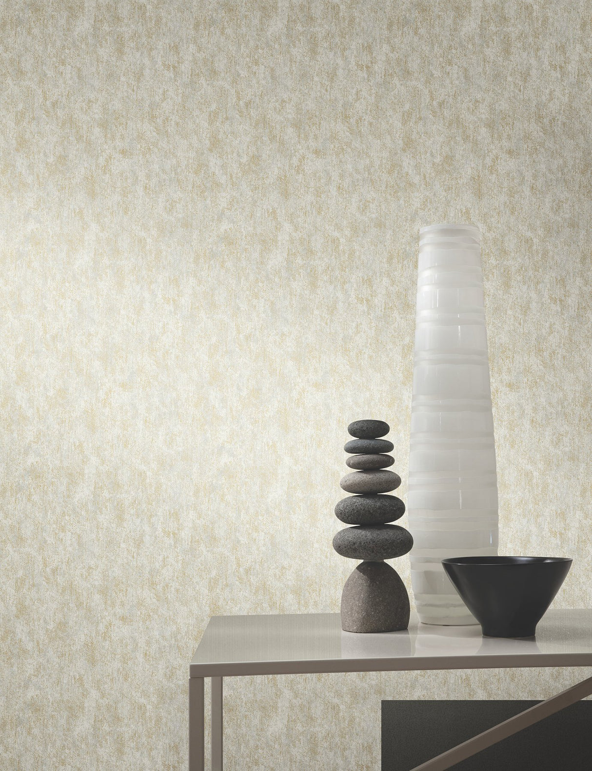 Shimmering Patina Neutral & Gold Textured Metallic Wallpaper - York MD7211