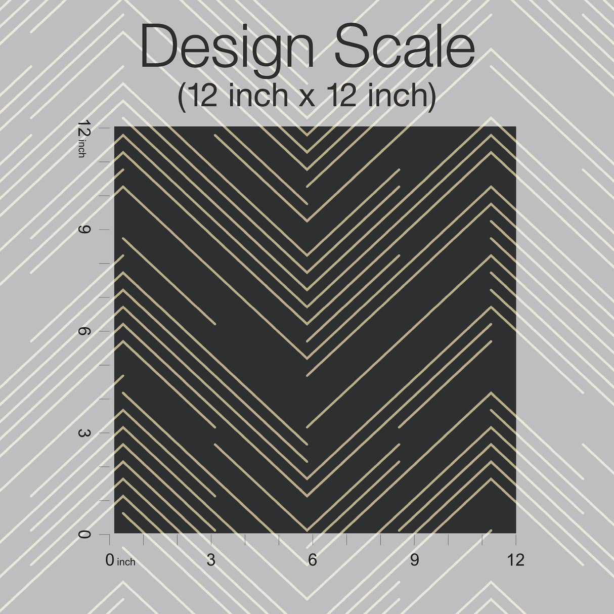 Polished Chevron Black & Gold Metallic Non Woven Wallpaper - York MD7221