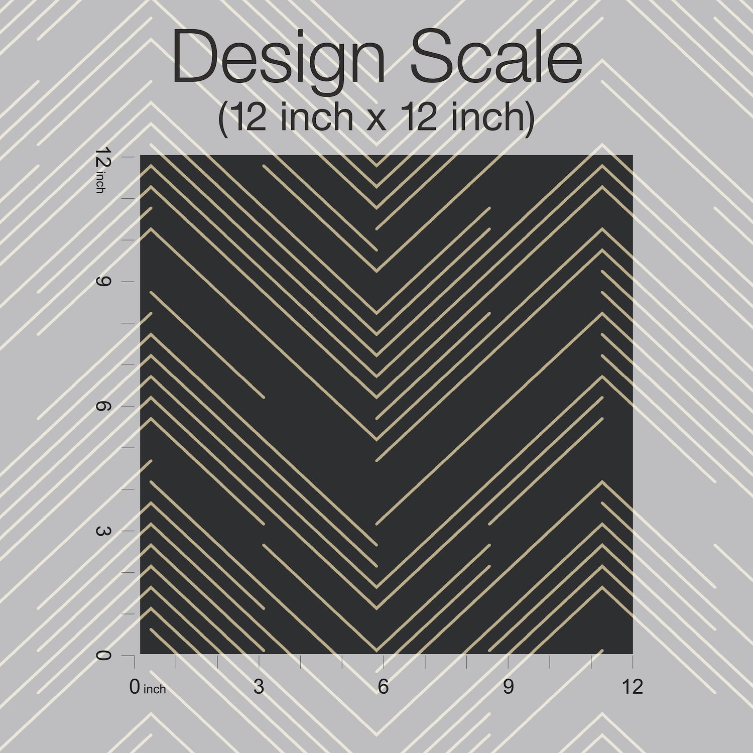 Polished Chevron Black & Gold Metallic Non Woven Wallpaper - York MD7221