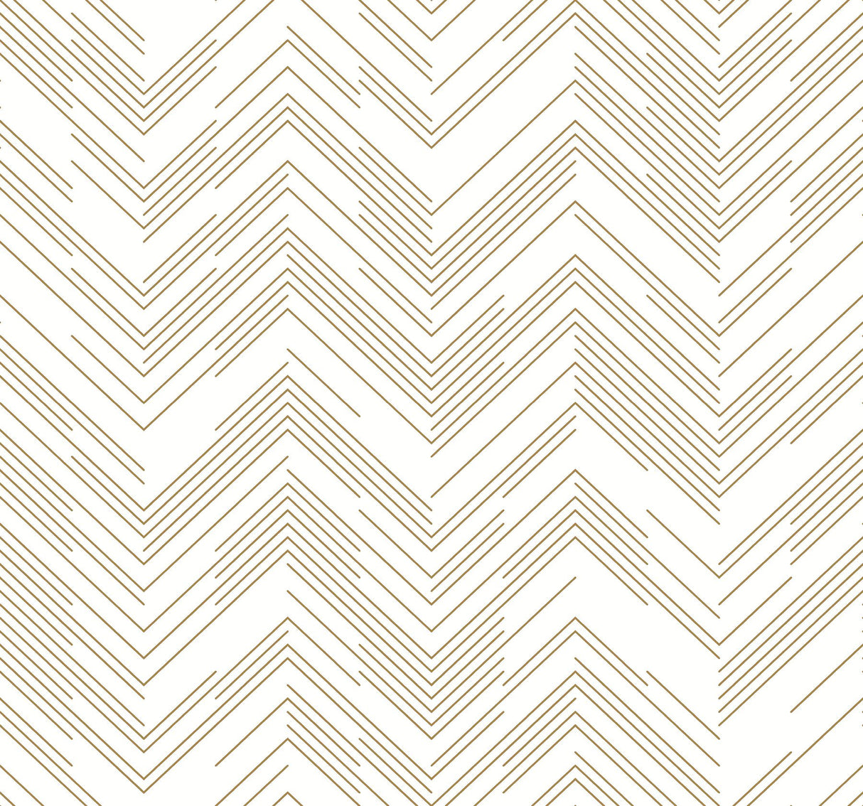 Polished Chevron White & Gold Wallpaper with Metallic Modern Geometric Chevron - York MD7222