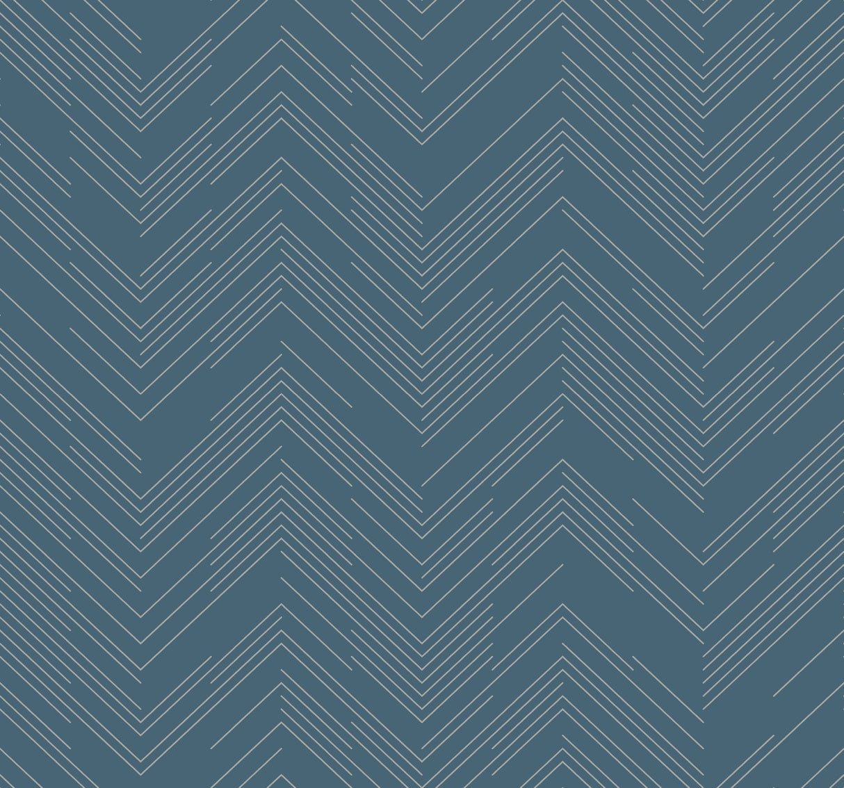 Polished Chevron Blue & Silver Wallpaper with Metallic Geometric Chevron - York MD7224