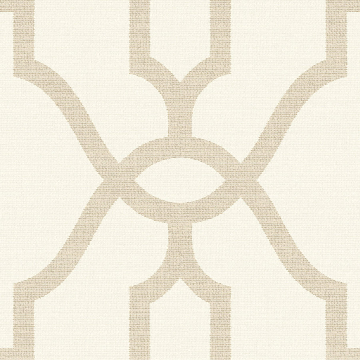 Woven Trellis Beige Wallpaper with Geometric Trellis Pattern, Sure Strip Prepasted - York ME1554