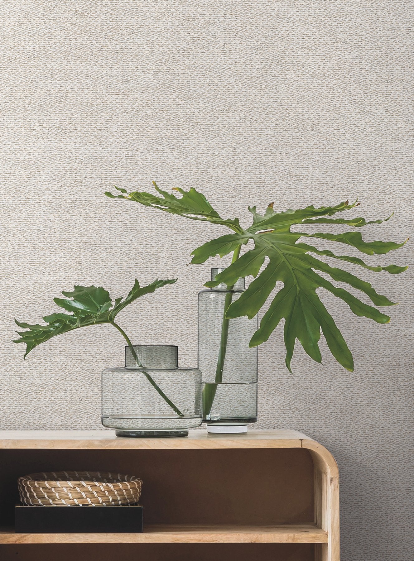 Paper White Yarn Wallpaper with Subtle Woven Texture - Magnolia Home MF4703MH