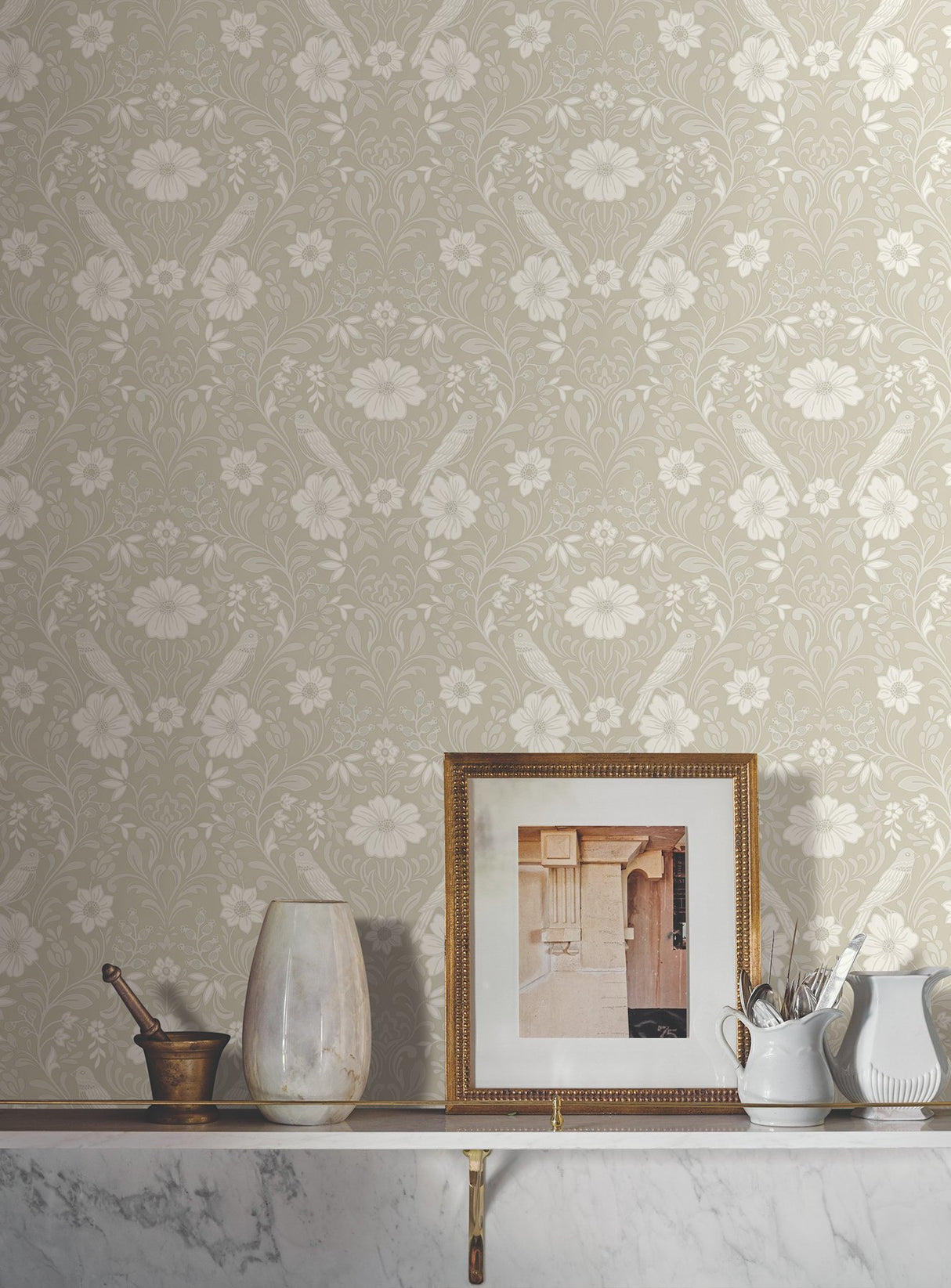 Colette Linen Botanical Modern Wallpaper - Magnolia Home MF4744