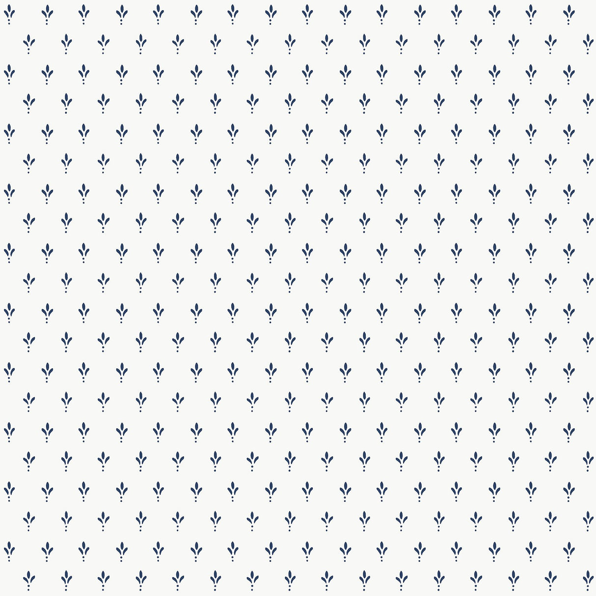 Charm Blue Small Print Wallpaper with Petite Three-Leaf Motif - York MF4772