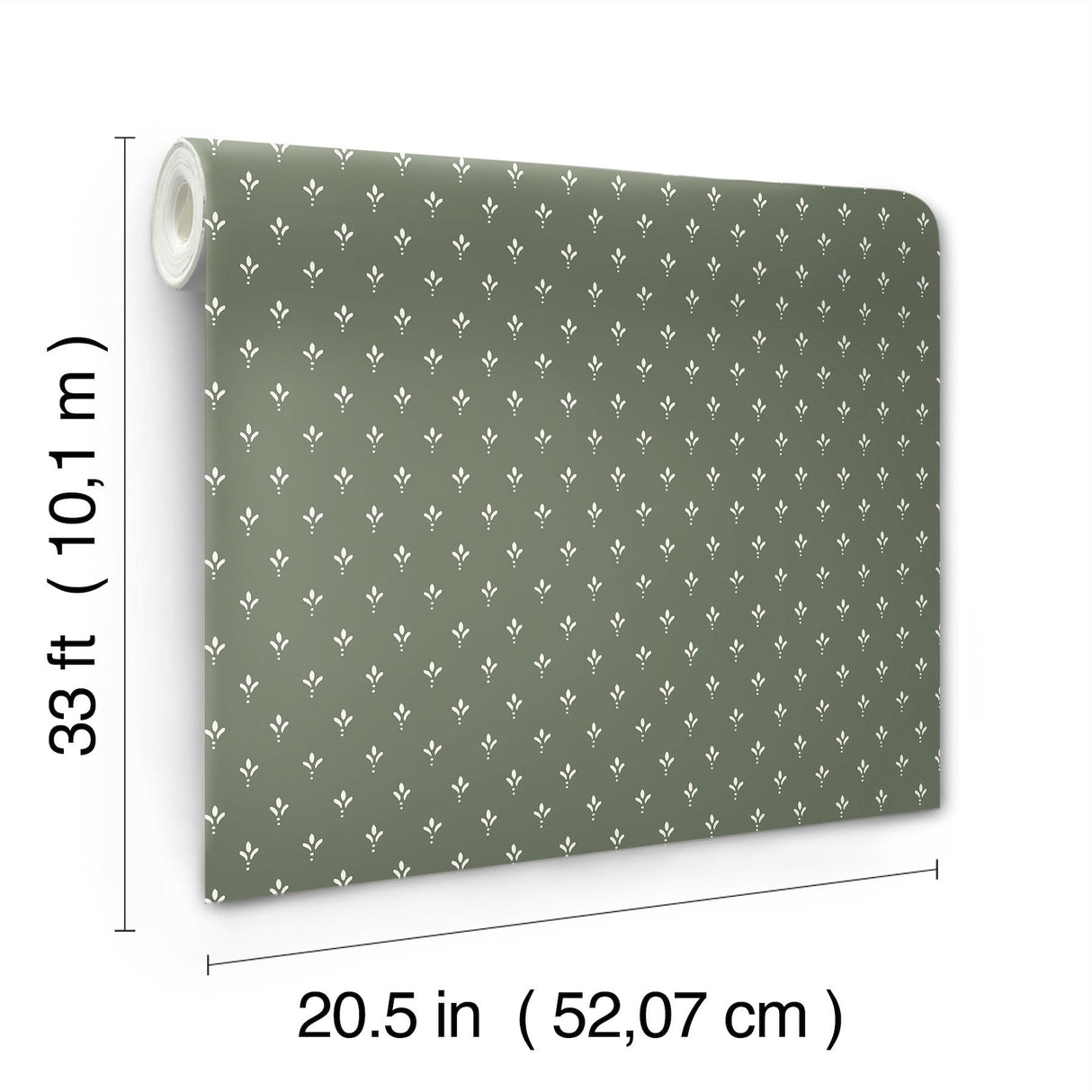 Charm Pine Wallpaper with Petite 3-Leaf Motif - York MF4777