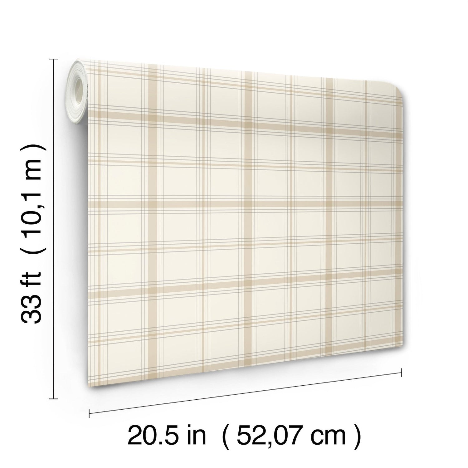 Hunter Neutral Plaid Wallpaper - Magnolia Home MF4793 - York
