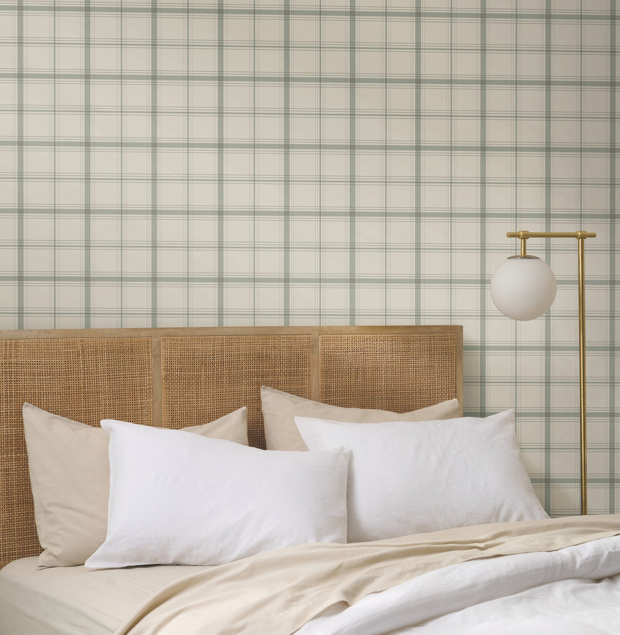Hunter Green Plaid Wallpaper with Sure Strip Prepasted Material - York MF4794