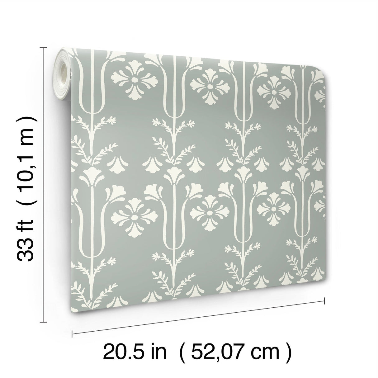 Lydia Blue Wallpaper with Botanical Block Print Motif - York MF4806