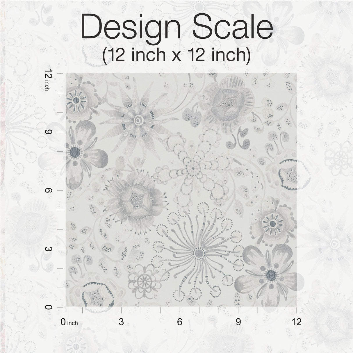 Magic Garden Grey Wallpaper with Floral Botanical Motif - York MI10311