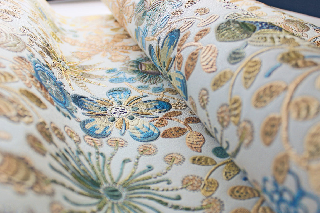 Magic Garden Blue & Green Floral Non Woven Mylar Wallpaper - Missoni MI10313