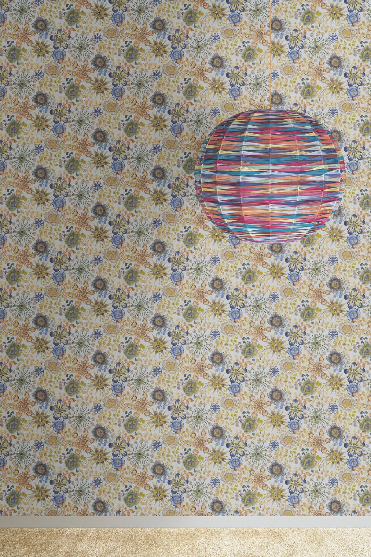 Magic Garden Blue & Green Floral Non Woven Mylar Wallpaper - Missoni MI10313