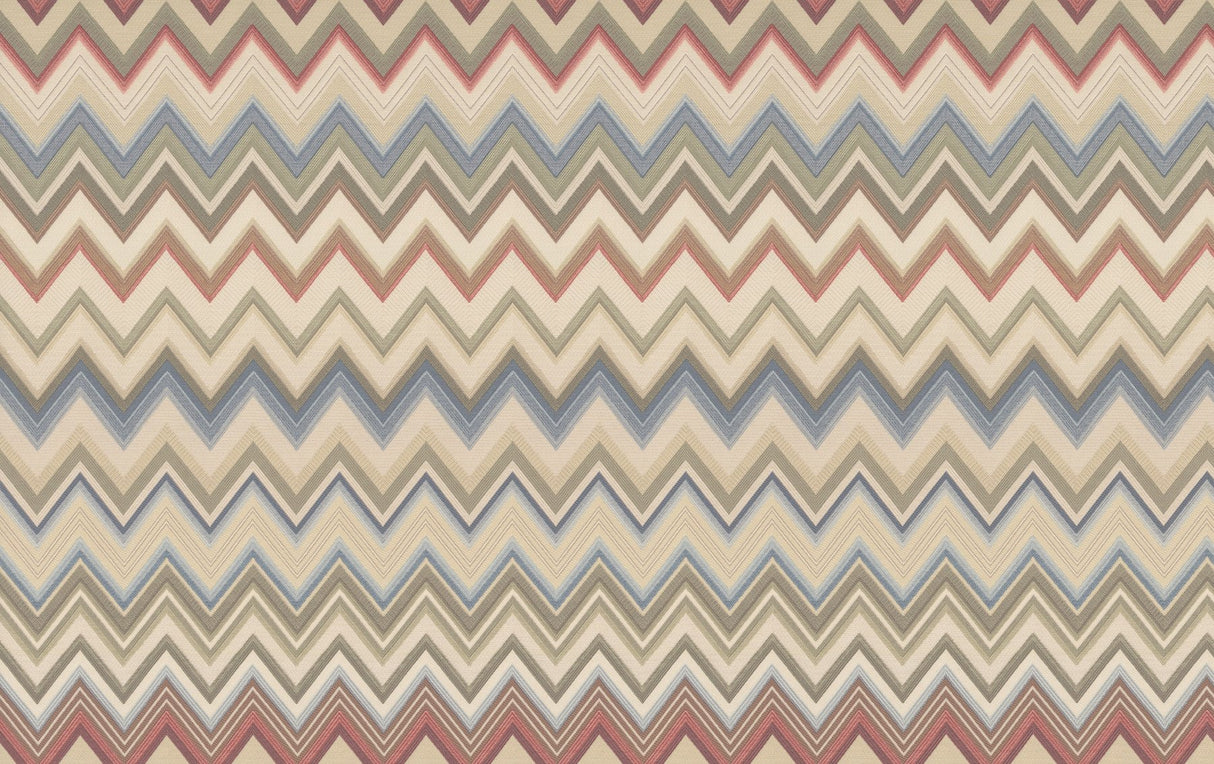 Happy Zigzag Orange Wallpaper with Chevron Geometric Pattern - Missoni MI10330